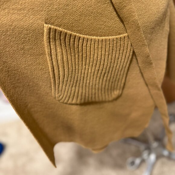 LOFT‎ Women's Oversized Camel Kimono Sleeve Open Cardigan w/Tie, Size XS/S - Picture 6 of 8